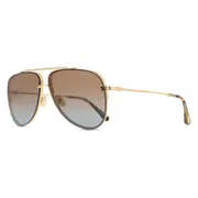 Tom Ford FT1071 LEON 30F, Gold frame, Gradient Dark Brown lenses, view 2