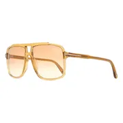 Tom Ford FT1177 KEMP 39F, Yellow frame, Gradient Brown lenses, view 2