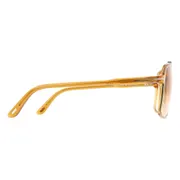 Tom Ford FT1177 KEMP 39F, Yellow frame, Gradient Brown lenses, view 3
