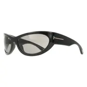 Tom Ford FT1365 LEONA-02 01A, Black frame, Smoke Grey lenses, view 2