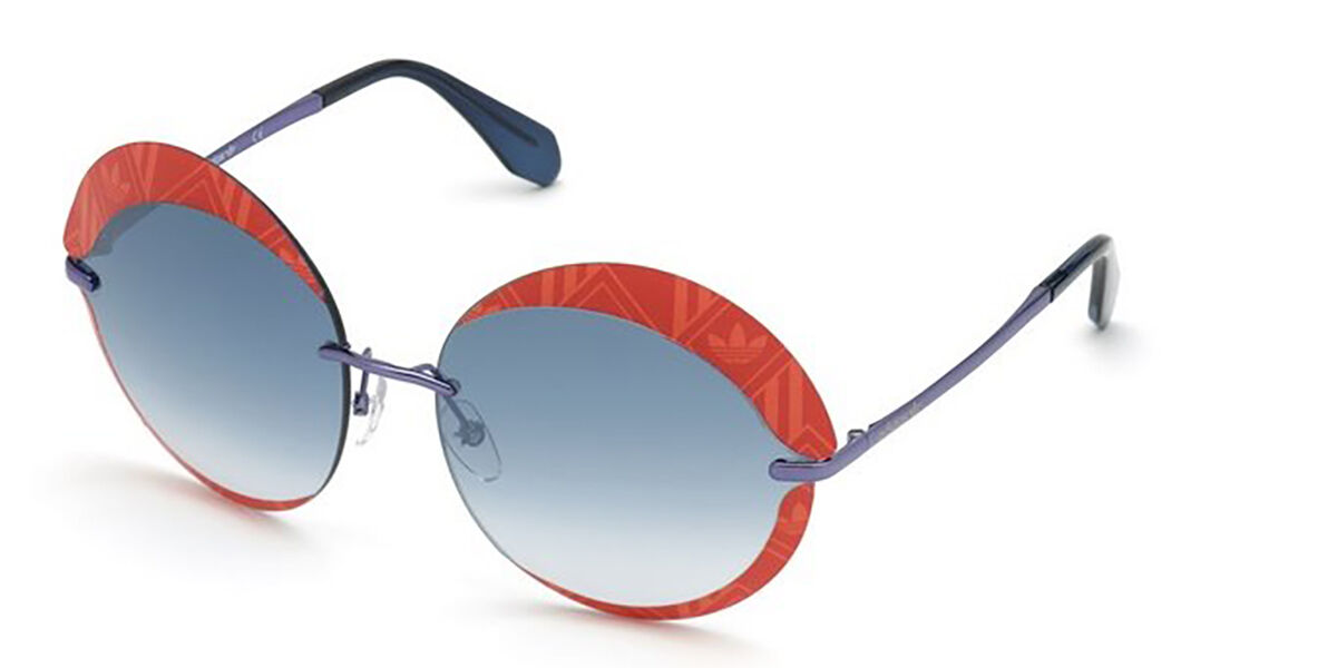 Adidas Originals OR0019 68C, Red frame, Gradient Blue Mirror lenses
