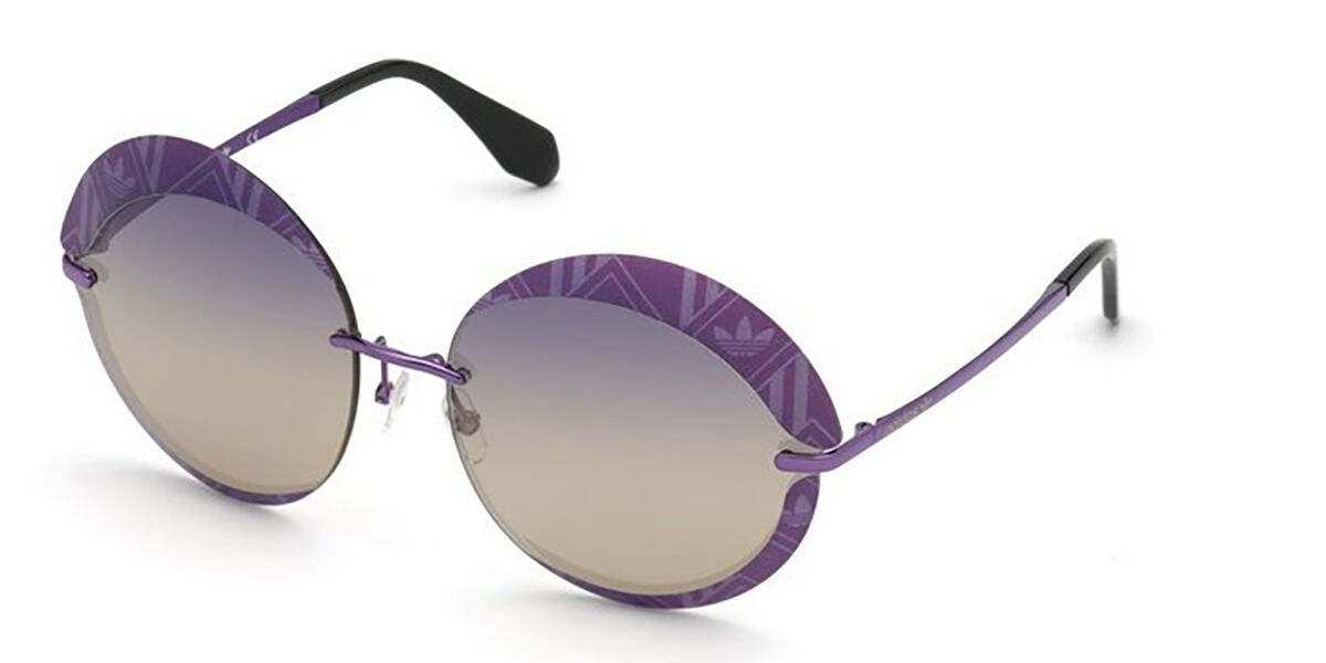 Adidas Originals OR0019 81Z, Purple frame, Gradient Brown Mirror lenses