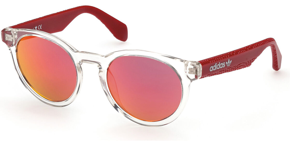 Adidas Originals OR0056 26U, Clear frame, Red Mirror lenses