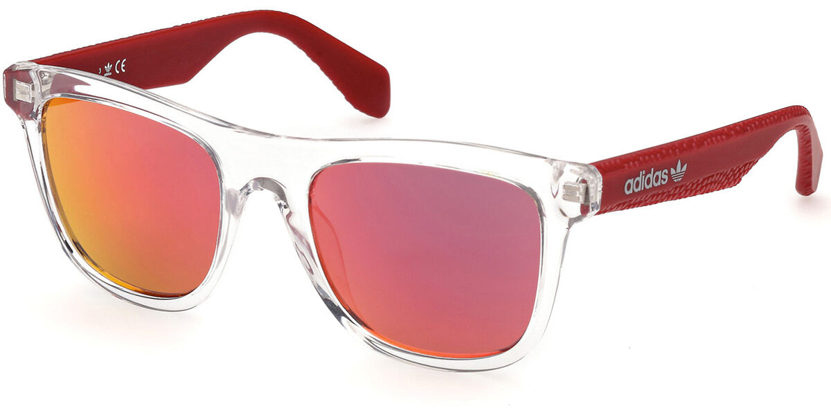 Adidas Originals OR0057 26U, Clear frame, Red Mirror lenses