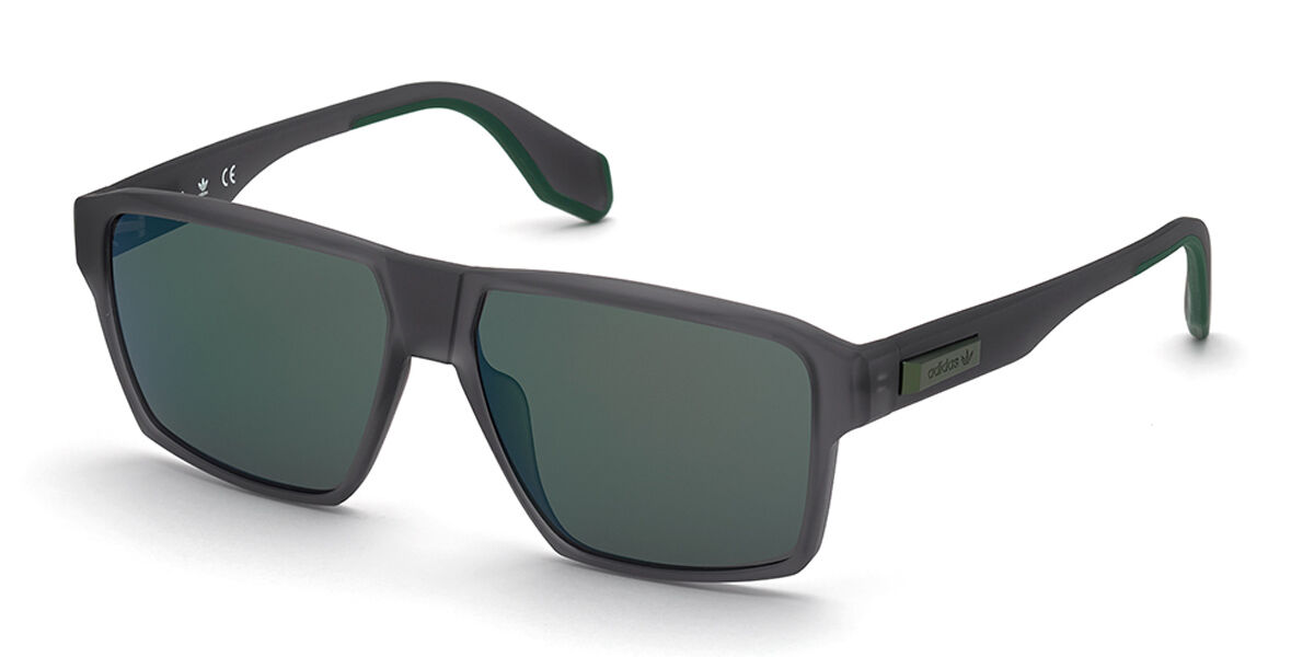 Adidas Originals OR0039 20Q, Grey frame, Green Mirror lenses