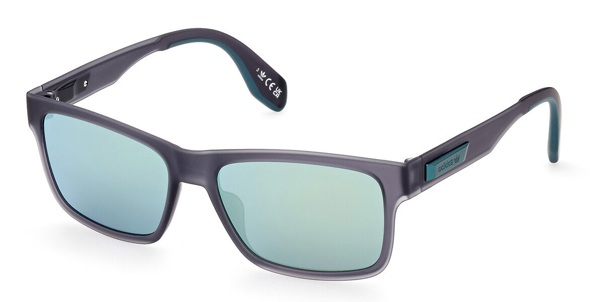 Adidas Originals OR0067 20Q, Grey frame, Green Mirror lenses