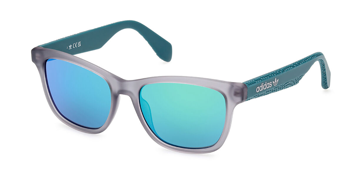 Adidas Originals OR0069 20Q, Grey frame, Green Mirror lenses