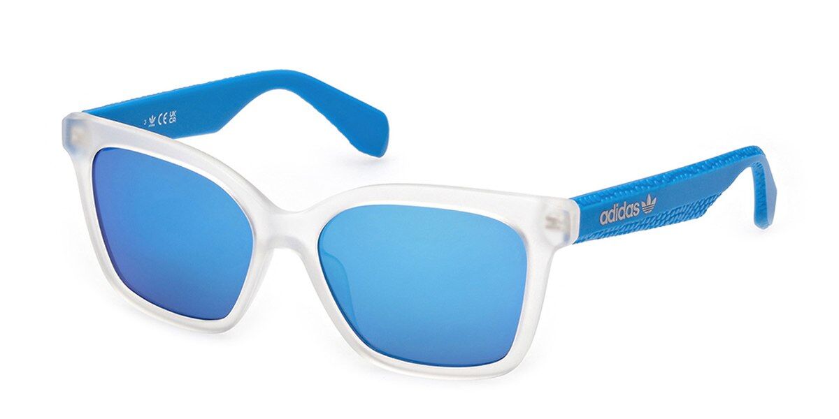 Adidas Originals OR0070 26X, Clear frame, Blue Mirror lenses