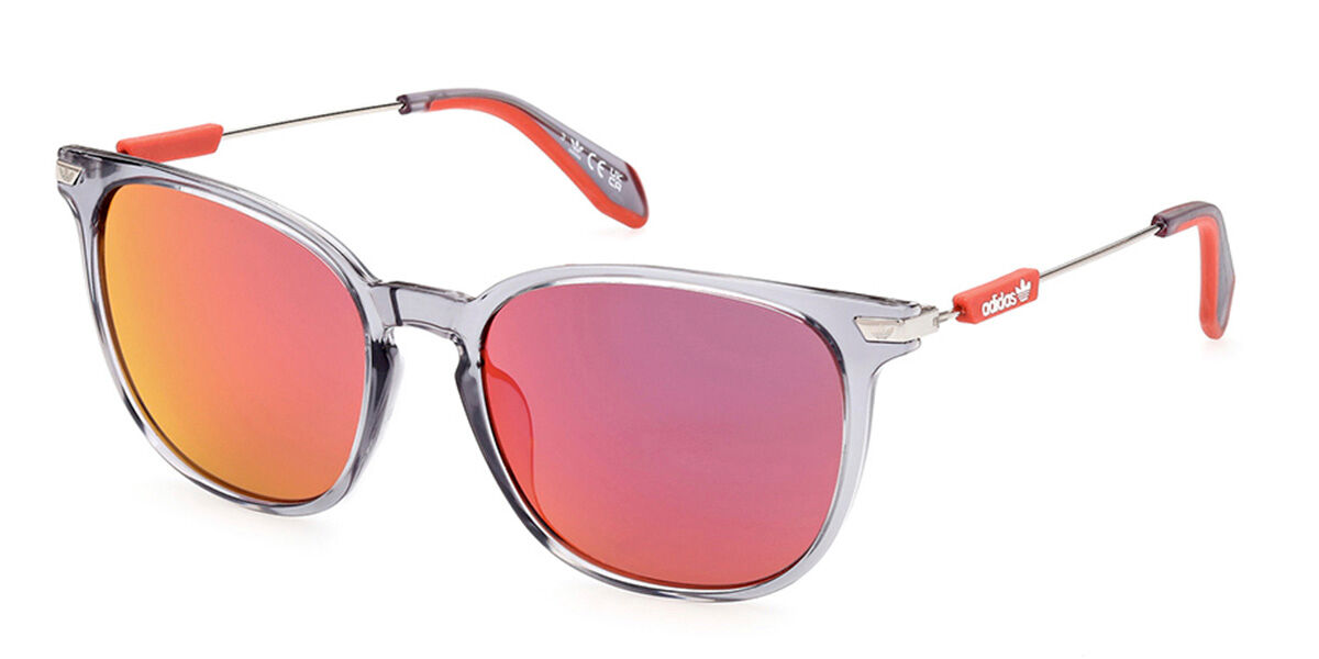 Adidas Originals OR0074 20U, Grey frame, Gradient Red Orange Mirror lenses