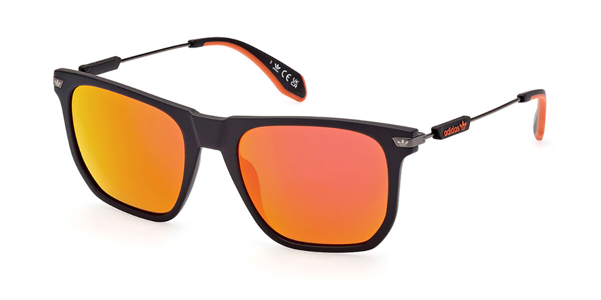 Adidas Originals OR0081 20L, Black frame, Orange Red Mirror lenses