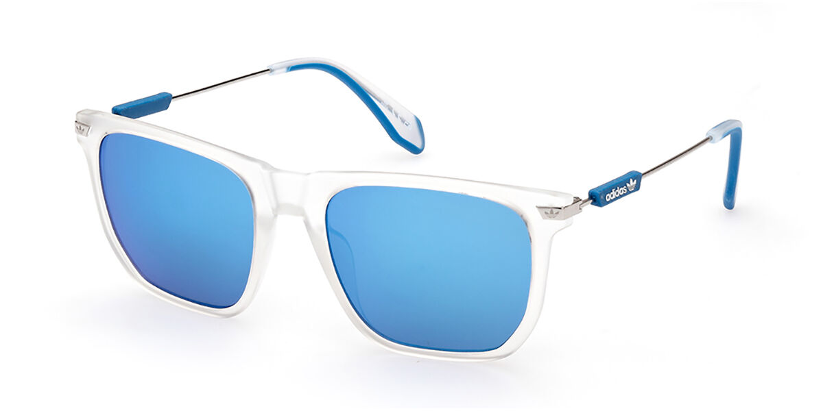 Adidas Originals OR0081 26X, Clear frame, Blue Mirror lenses