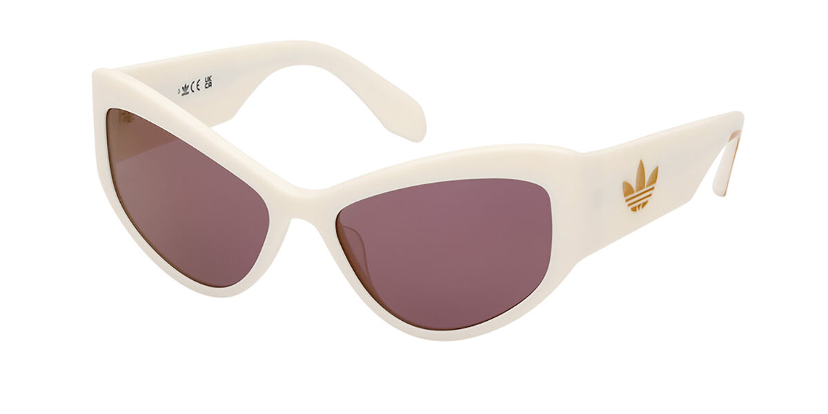 Adidas Originals OR0089 21G, White frame, Dark Burgundy Mirror lenses