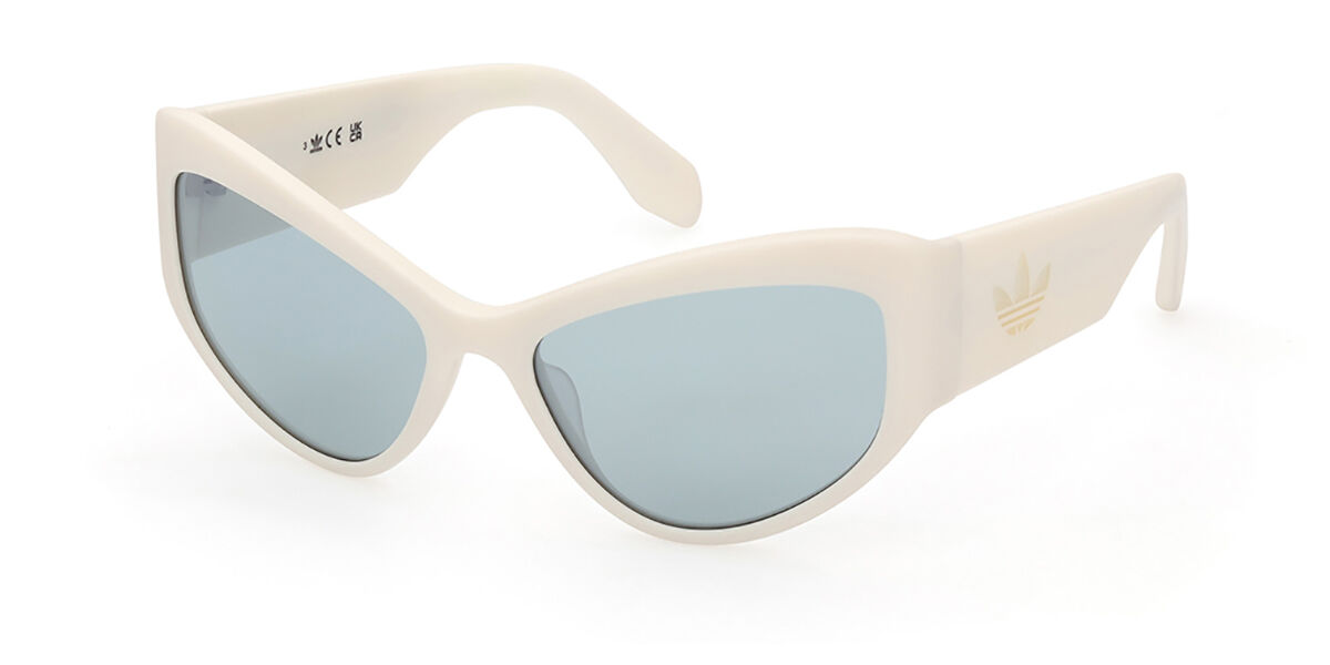 Adidas Originals OR0089 21X, White frame, Light Blue Mirror lenses