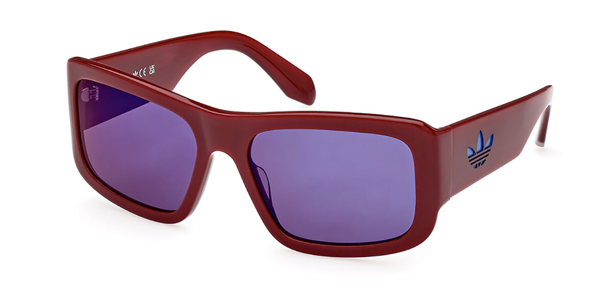 Adidas Originals OR0090 69X, Burgundy frame, Violet Mirror lenses