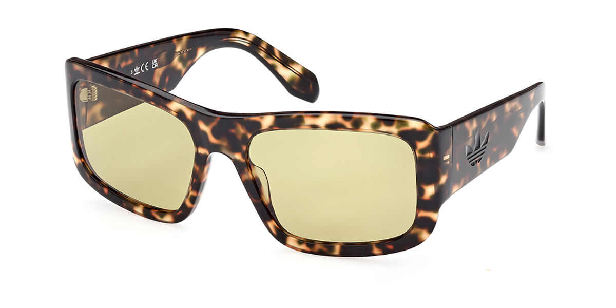 Adidas Originals OR0090 52N, Tortoiseshell frame, Light Green lenses