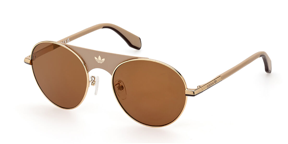 Adidas Originals OR0092 31G, Gold frame, Brown Mirror lenses