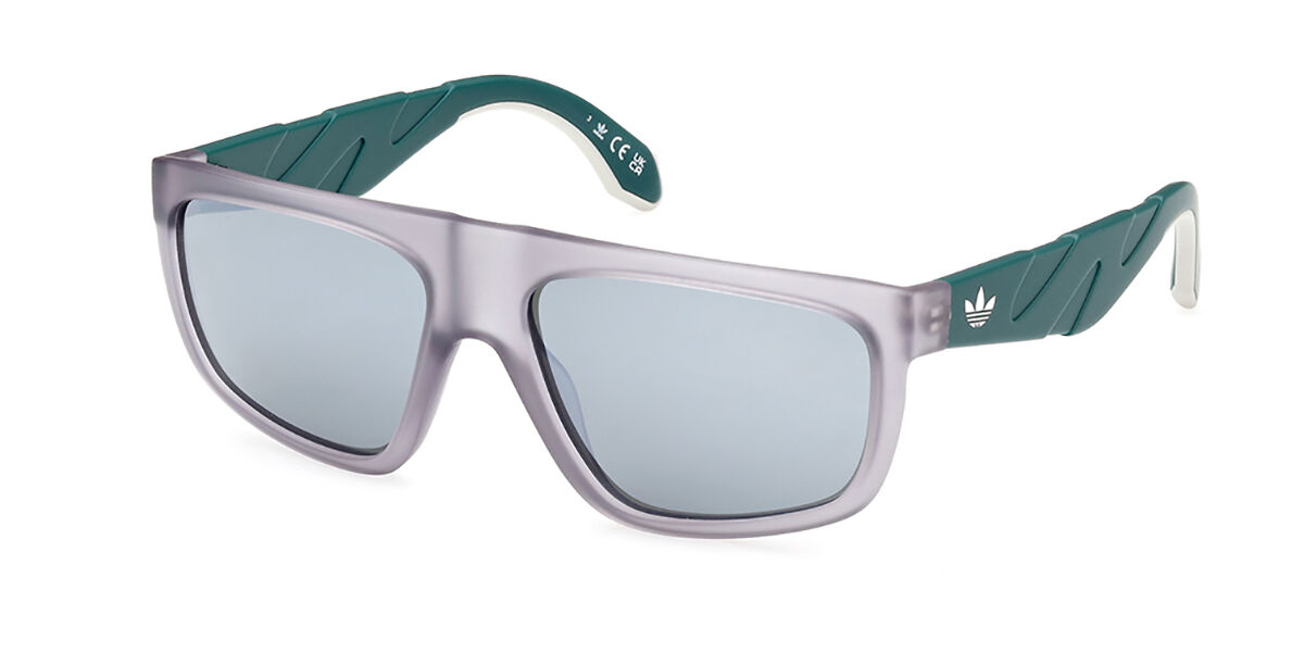 Adidas Originals OR0093 20Q, Grey frame, Green Mirror lenses