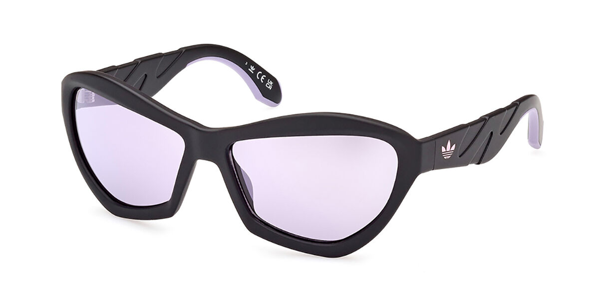 Adidas Originals OR0095 02Z, Black frame, Gradient Periwinkle Purple Mirror lenses