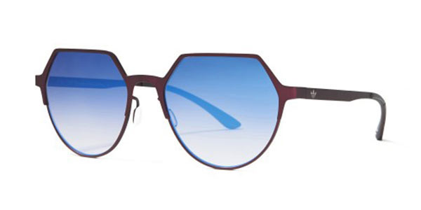 Adidas Originals AOM007 010.000, Burgundy frame, Blue Mirror lenses
