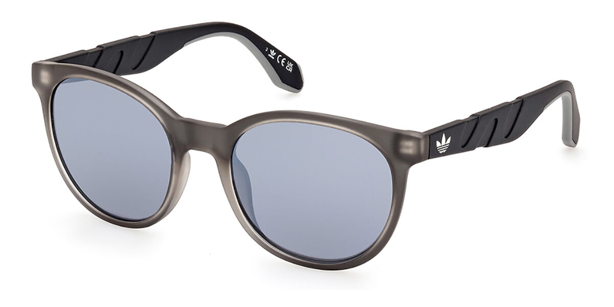 Adidas Originals OR0102 26C, Grey frame, Smoke Dark Grey Mirror lenses