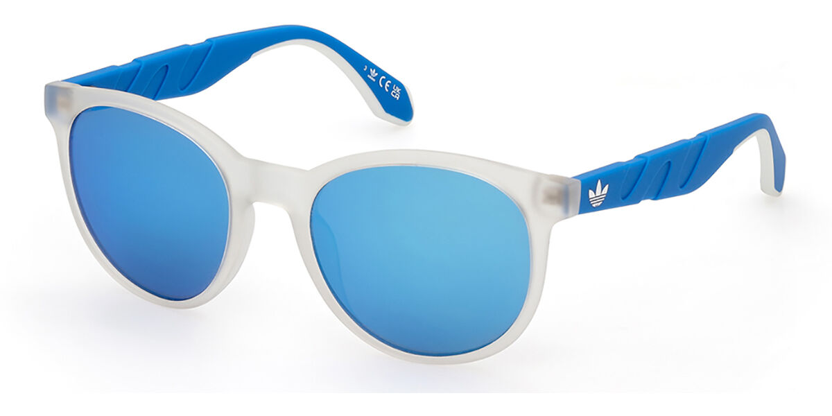 Adidas Originals OR0102 26X, White frame, Blue Mirror lenses
