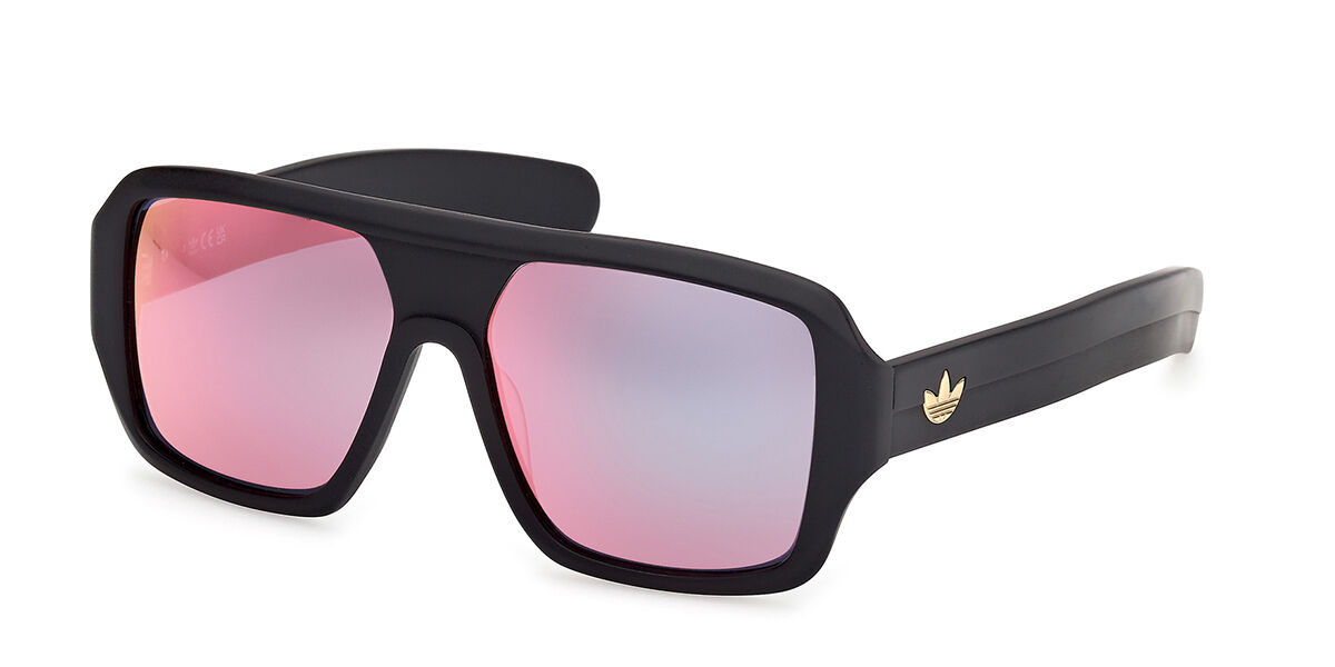 Adidas Originals OR0132 02U, Black frame, Burgundy Mirror lenses