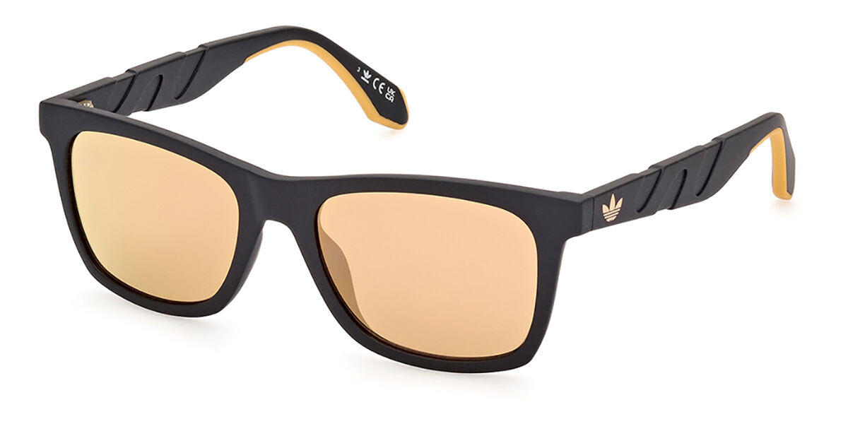Adidas Originals OR0101 02G, Black frame, Light Brown Mirror lenses