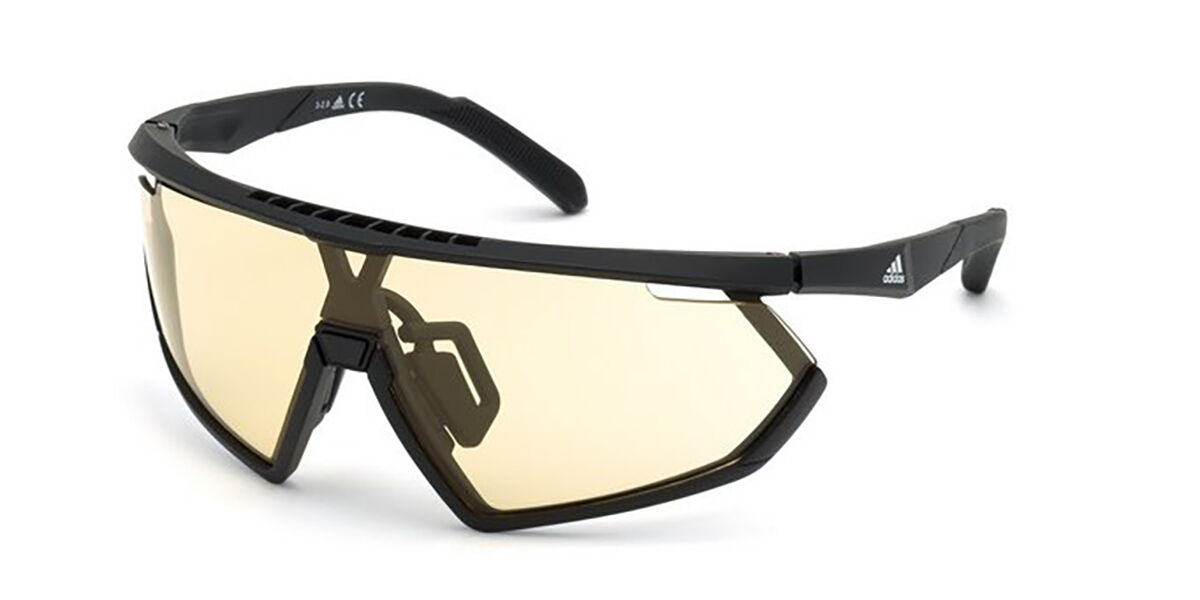 Adidas Sport SP0001 02E, Black frame, Light Brown lenses