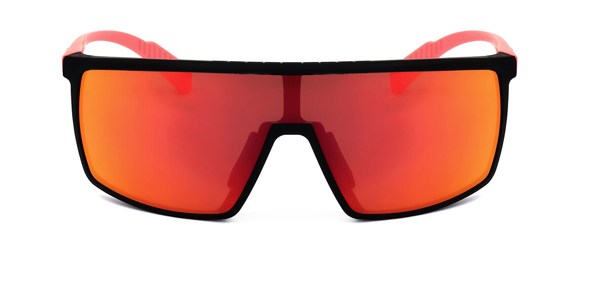 Adidas Sport SP0004 DET, Black frame, Roviex Red Mirror lenses