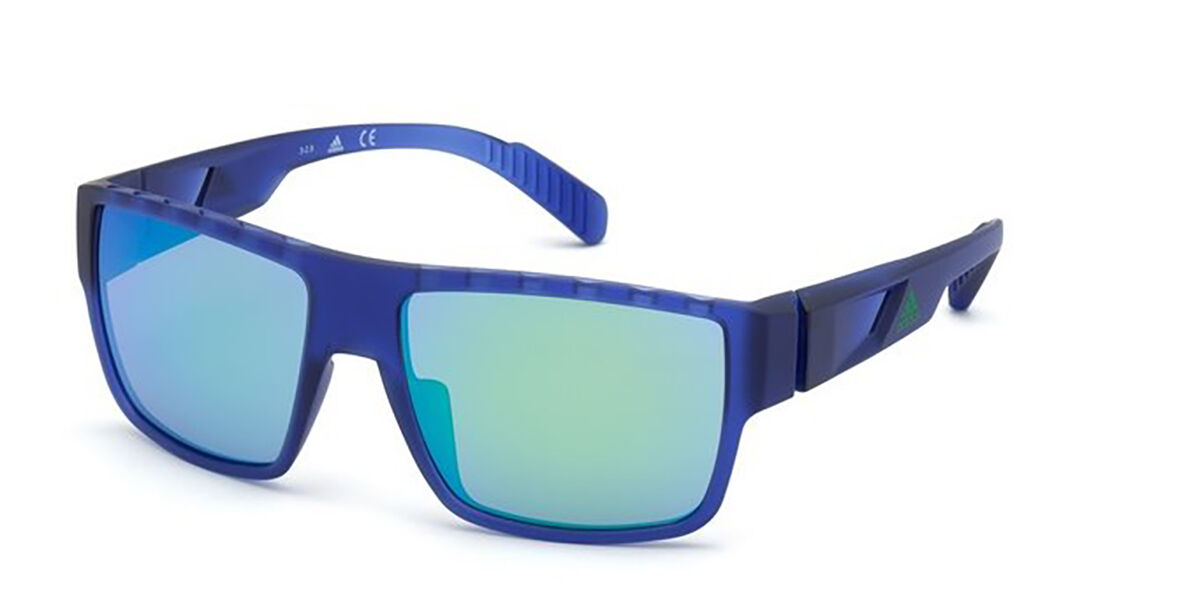 Adidas Sport SP0006 91Q, Blue frame, Green Mirror lenses