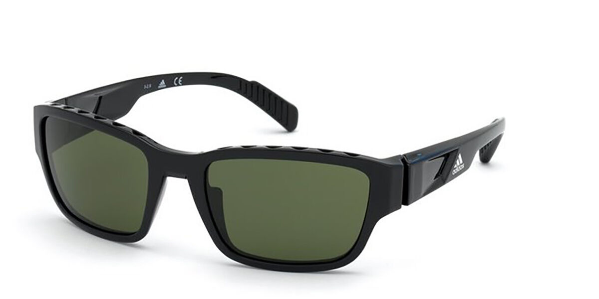 Adidas Sport SP0007 01N, Black frame, Green lenses