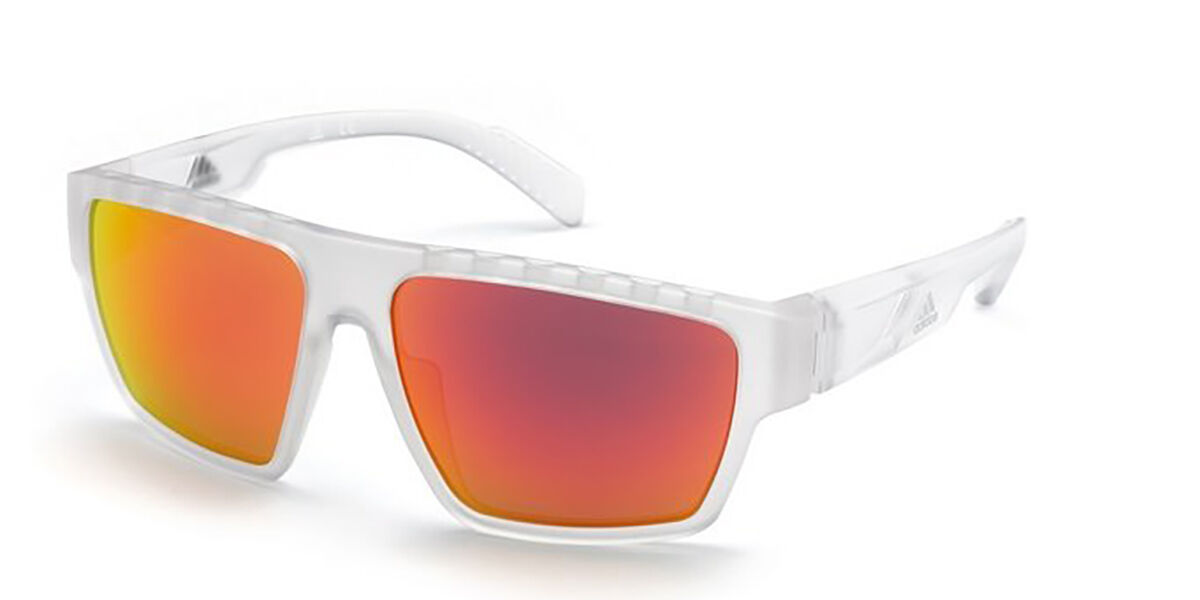 Adidas Sport SP0008 26G, Clear frame, Orange Mirror lenses