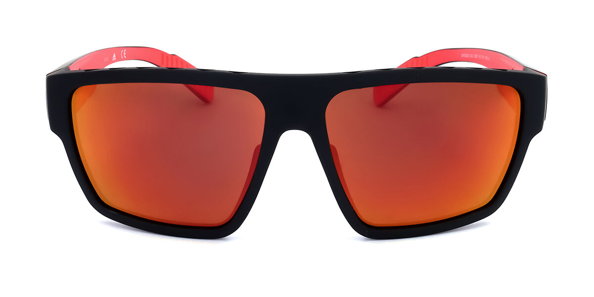 Adidas Sport SP0008 GBT, Black frame, Roviex Red Mirror lenses
