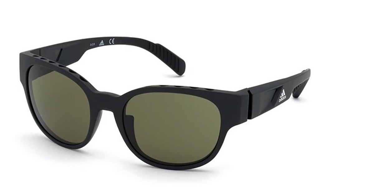 Adidas Sport SP0009 02N, Black frame, Green lenses