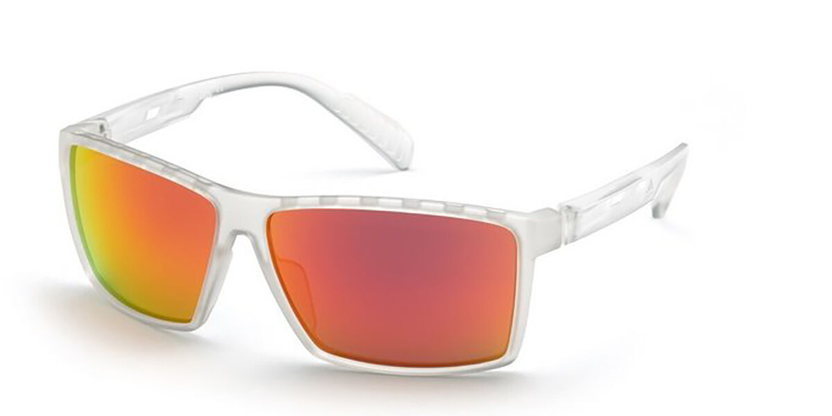 Adidas Sport SP0010 26G, Clear frame, Orange Mirror lenses