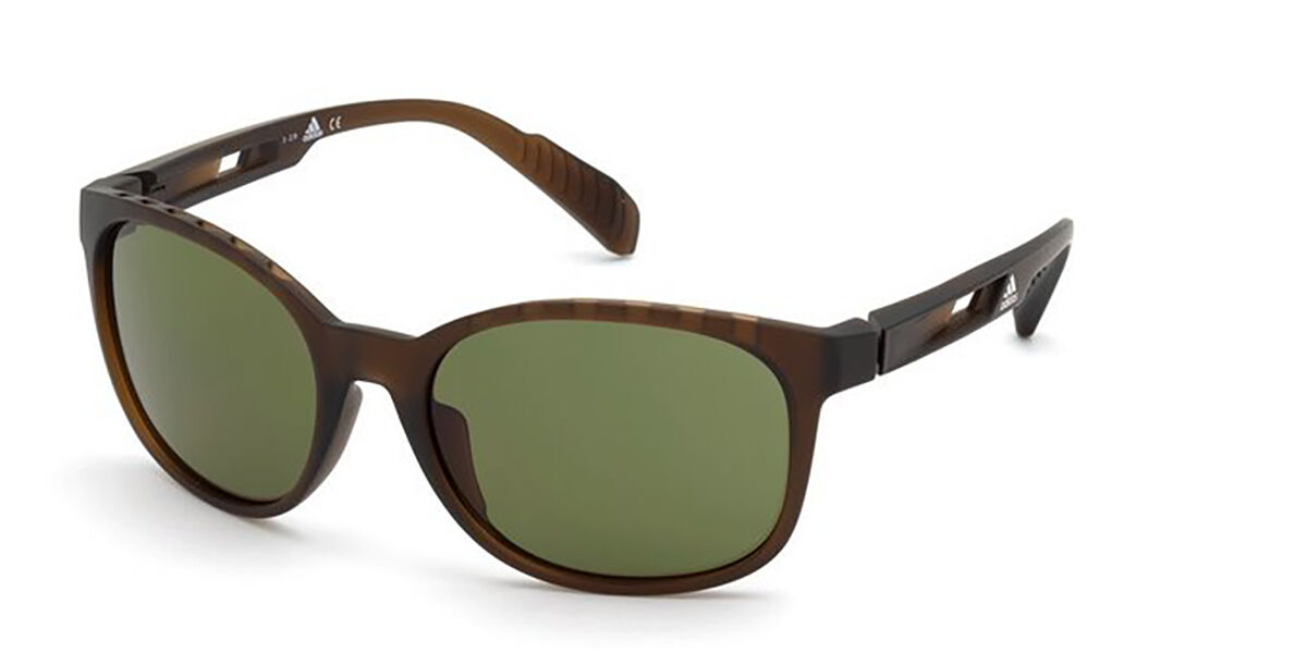 Adidas Sport SP0011 49N, Brown frame, Green lenses