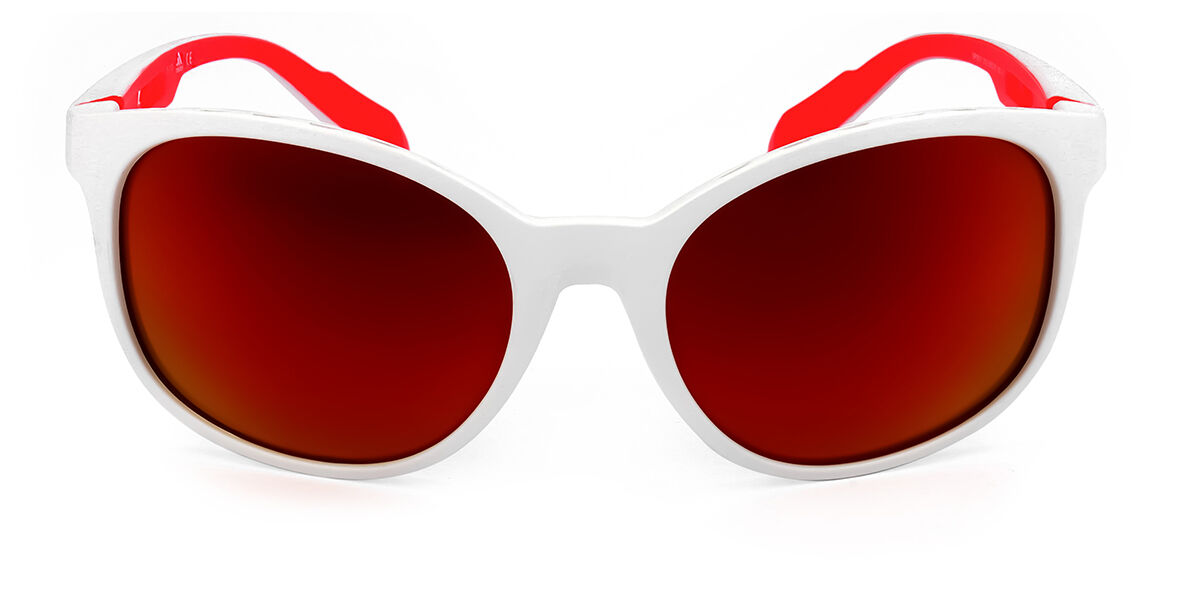 Adidas Sport SP0011 21U, White frame, Red Mirror lenses