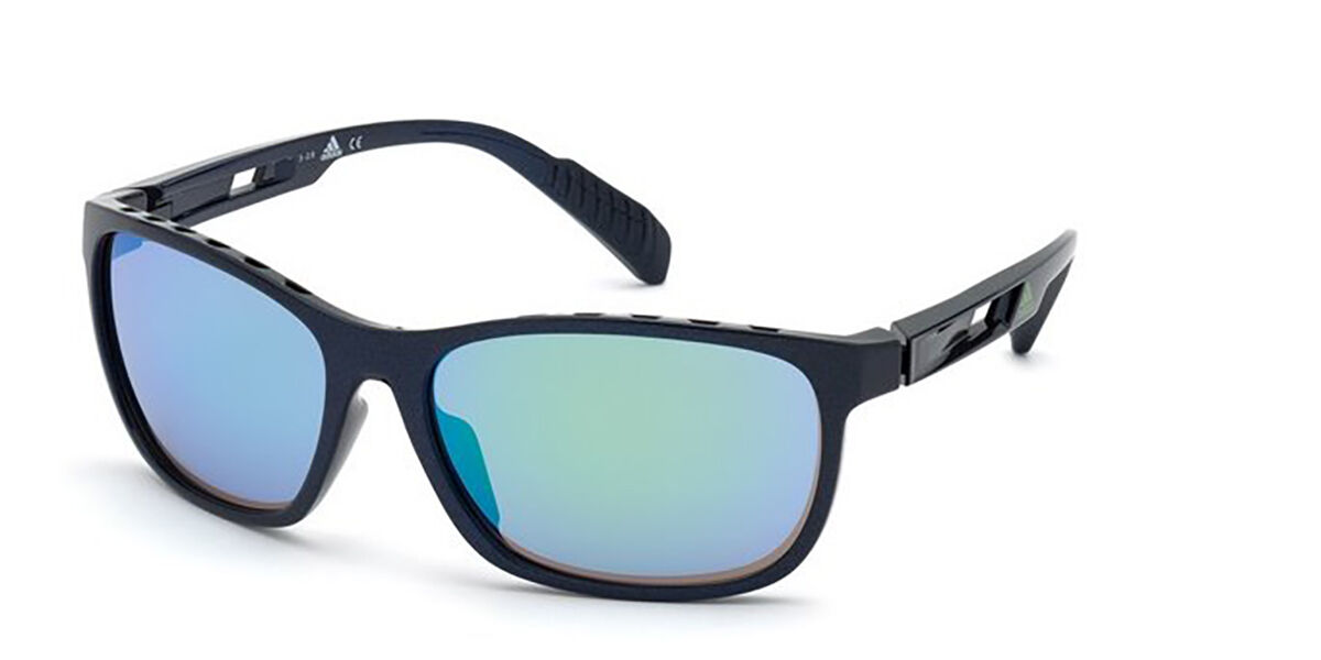Adidas Sport SP0014 91Q, Blue frame, Green Mirror lenses