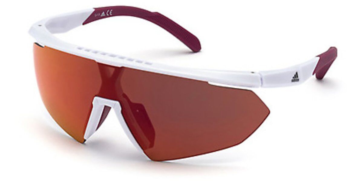 Adidas Sport SP0015 21L, White frame, Roviex Red Mirror lenses