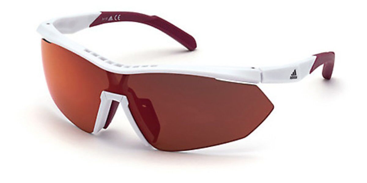 Adidas Sport SP0016 21L, White frame, Roviex Red Mirror lenses