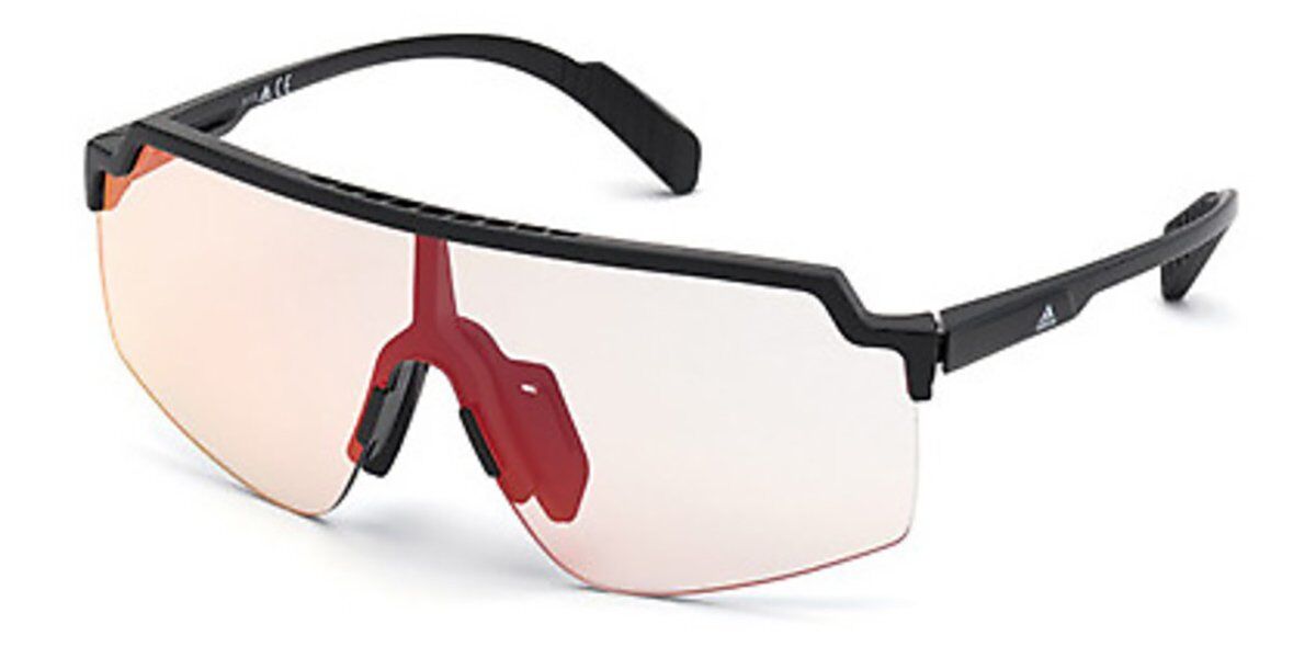 Adidas Sport SP0018 01C, Black frame, Red Grey Mirror lenses