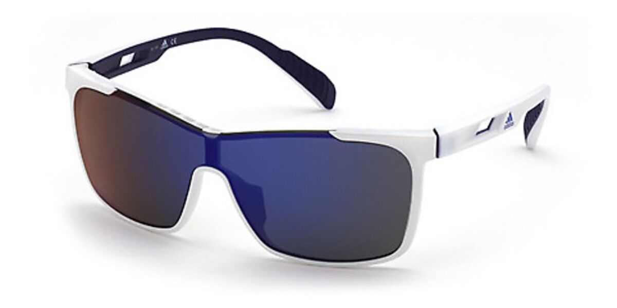 Adidas Sport SP0019 21X, White frame, Blue Mirror lenses
