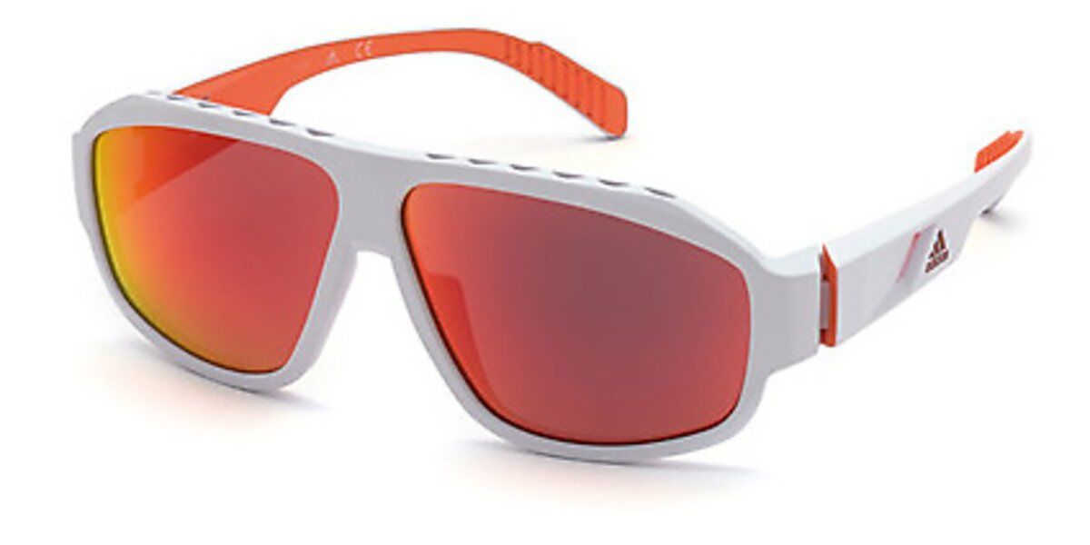 Adidas Sport SP0025 21L, White frame, Red Mirror lenses