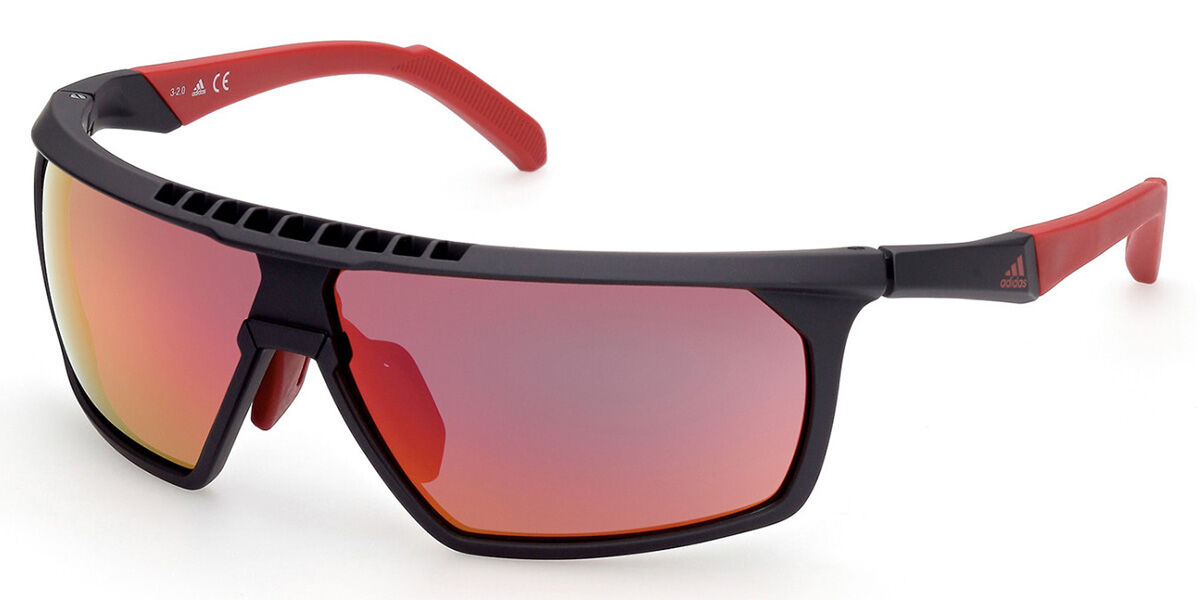Adidas Sport SP0030 02L, Black frame, Roviex Red Mirror lenses