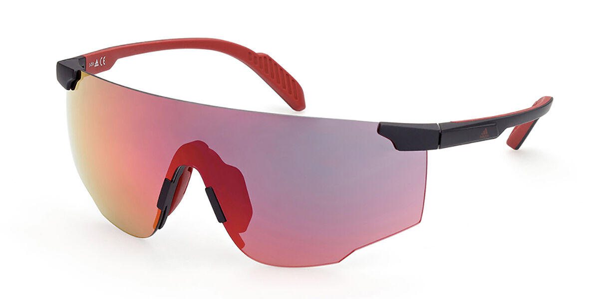 Adidas Sport SP0031-H 02L, Black frame, Red Mirror lenses
