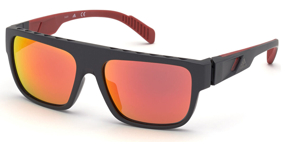Adidas Sport SP0037 02L, Black frame, Red Mirror lenses