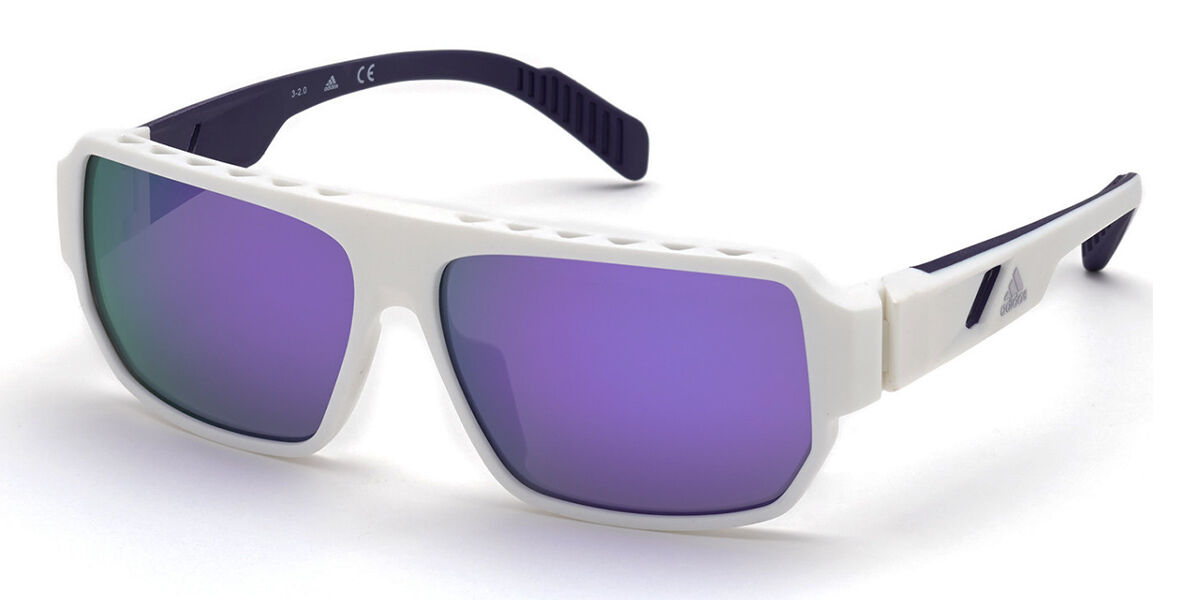 Adidas Sport SP0038 21Z, White frame, Gradient Purple Mirror lenses