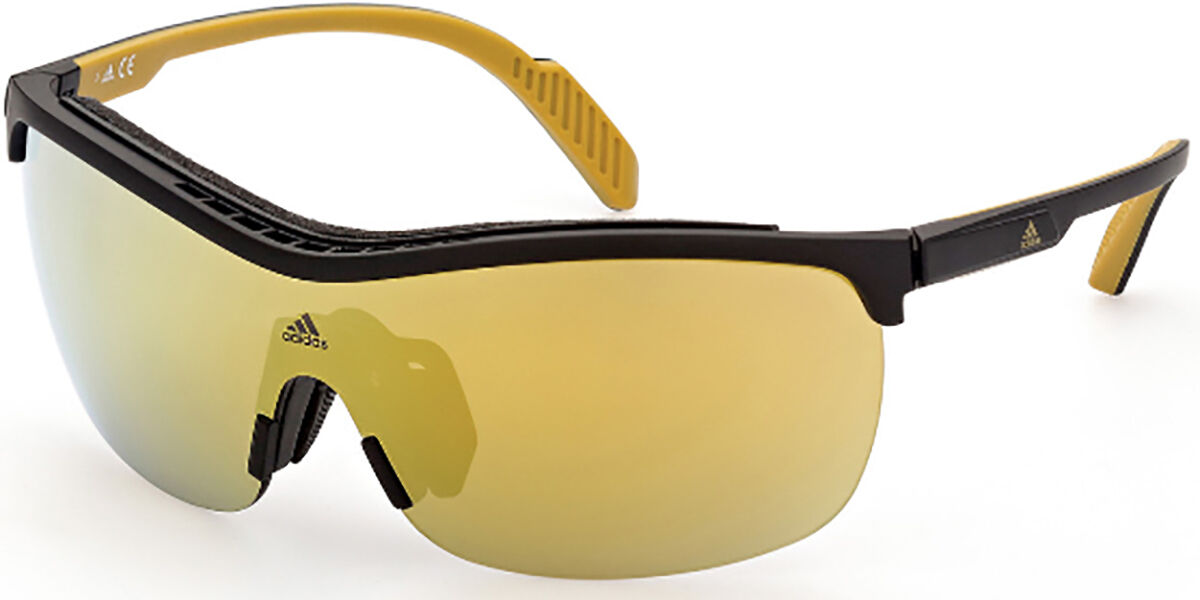 Adidas Sport SP0043 02G, Black frame, Gold Mirror lenses