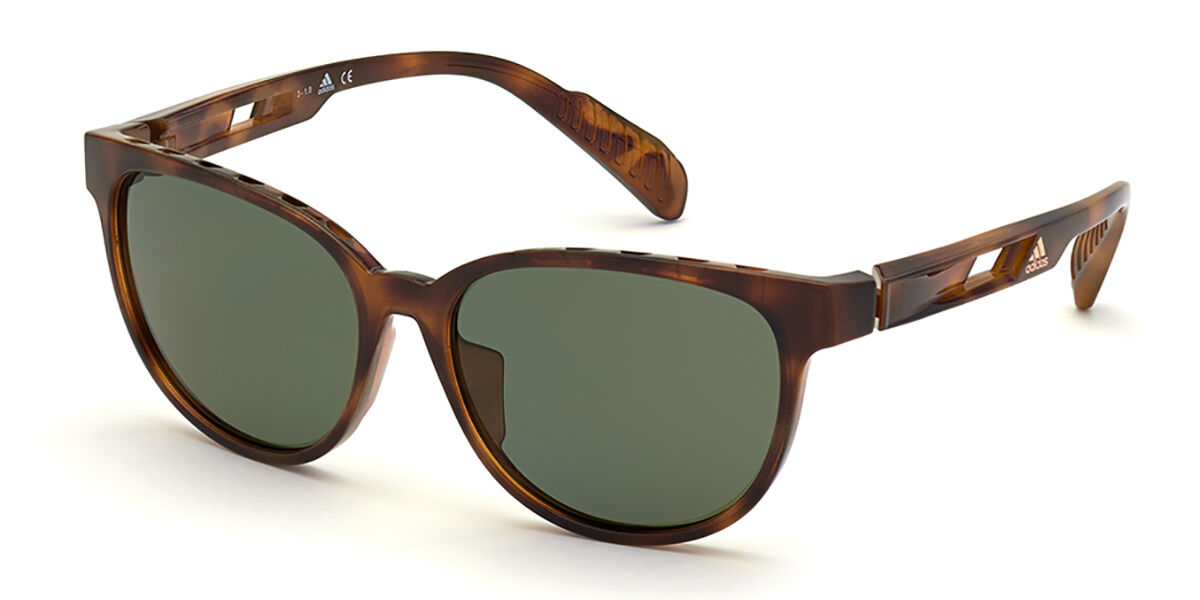 Adidas Sport SP0021 Polarized 52R, Tortoiseshell frame, Green Polarized lenses