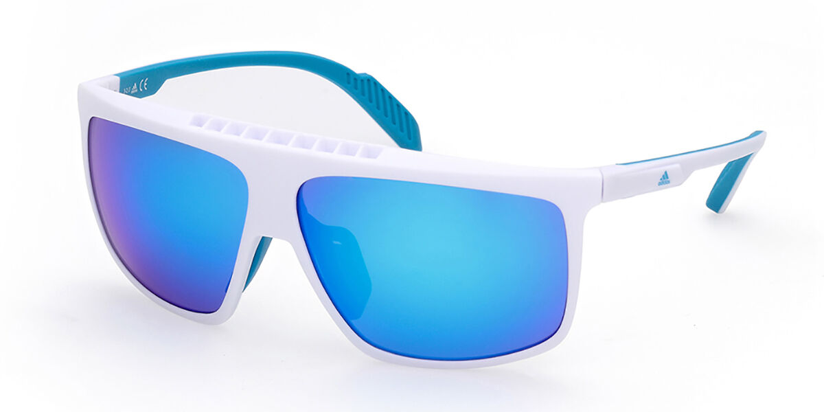 Adidas Sport SP0032-H 21X, White frame, Blue Mirror lenses